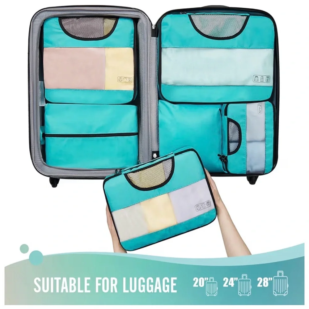 Travel Packing Cubes Set - Aqua